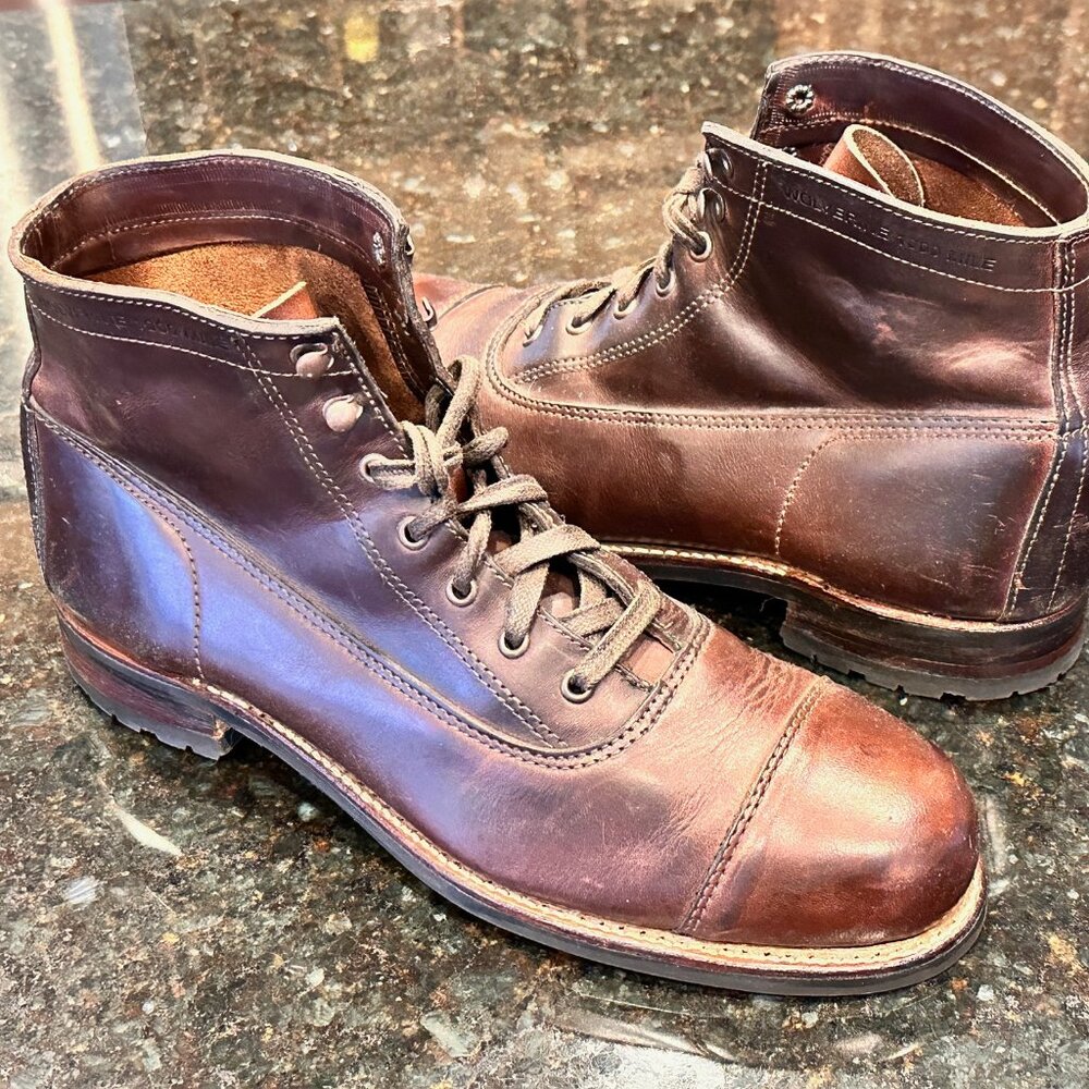 Wolverine 1000 Miles Men's Boots Cap Toe Rockford Boots Brown W05293 - Size 9.5D